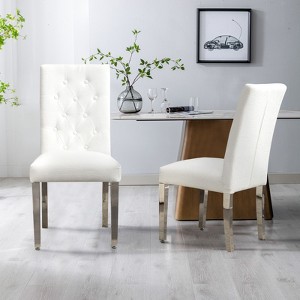 NicBex High-End Plush Velvet Upholstered Tufted Dining Chairs Set of 2 with Stainless Steel Legs,Modern Accent Chairs for Dining Room,Office - 1 of 4