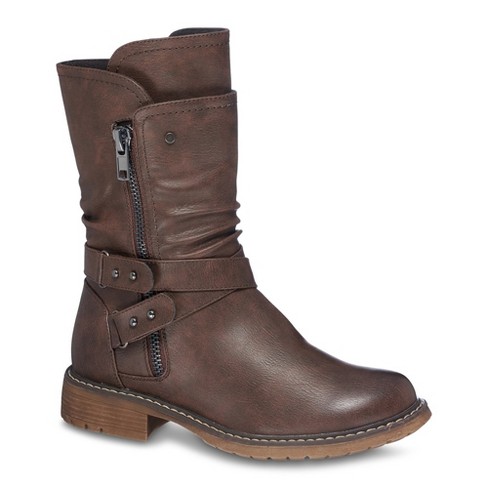 Gc Shoes Brandy Brown 6 Zipper Motorcycle Boots : Target