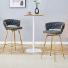black 2-pack swivel bar stools with breathable cotton-linen cushions and rust-proof electroplated metal frames. - 2 of 4