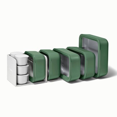 Sage 14-Piece Glass Food Storage Set with Ceramic Coating