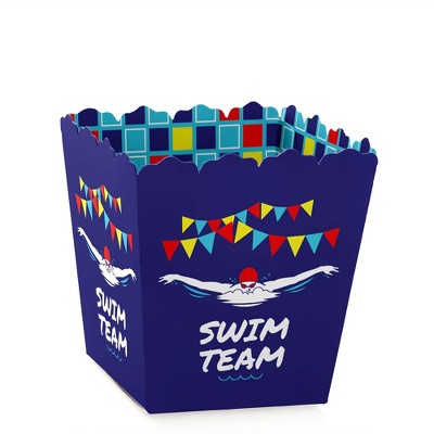 Big Dot of Happiness Making Waves - Swim Team - Party Mini Favor Boxes - Swimming Party or Birthday Party Treat Candy Boxes - Set of 12