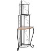 Kings Brand Furniture Adom 4-Tier Kitchen Storage Corner Bakers Rack with  Walnut Wood Finish Shelf, Black - 2 of 4