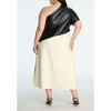ELOQUII Women's Plus Size One Shoulder Colorblock Faux Leather Dress - 3 of 3