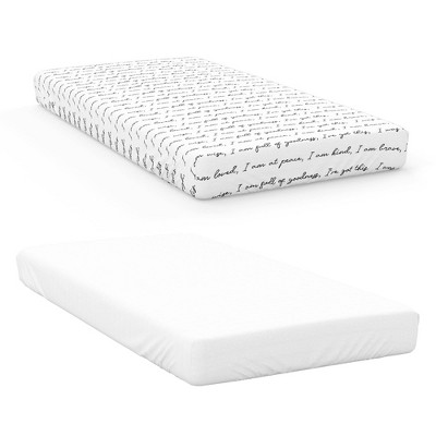 Goumi Baby Organic You are Loved Fitted Sheet Set - White 2pc