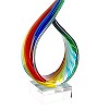 HomeRoots 19" Rainbow Murano Glass Modern Abstract Tabletop Sculpture - 4 of 4