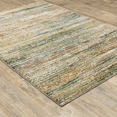 Gray and Gold Rectangular Synthetic Oriental Rug