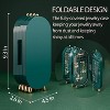 HTUTWOO Foldable Earring Holder Jewelry Organizer Box with Mirror, 4-Layer Dustproof Earring Necklace Display Stand Jewelry Box with for Girls - 2 of 4