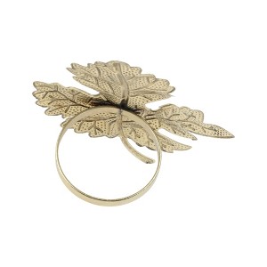Unique Bargains Napkin Rings Stainless Steel Gold Tone 1Pcs - 1 of 3