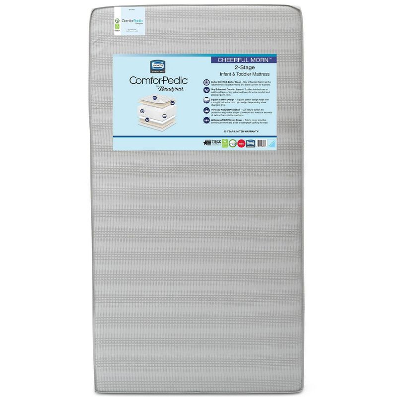 Simmons Kids&#39; Comforpedic from Beautyrest Dual Sided Crib/Toddler Mattress- Gray, 4 of 8