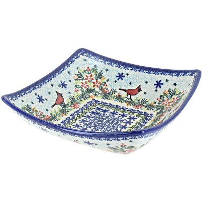 Blue Rose Polish Pottery 161 Vena Square Serving Dish