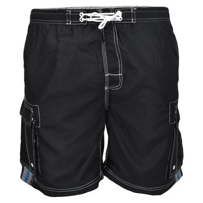 Falcon Bay Men's Rick's Cafe Cargo Pocket Side Panel Swim Trunk | Black 3X Big — фото 2