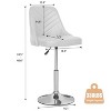 VECELO Modern 360° Swivel Bar Stool, Height Adjustable PU Leather Chair with Backrest for Kitchen Counter, Brown/White - 2 of 4