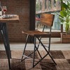 Trestle Counter Height Barstool Amber/Gun Metal: Industrial Reclaimed Wood, Sturdy Base, 39.5" - 2 of 4