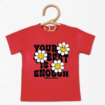 The Juniper Shop SmileyWorld Your Best Is Enough Floral Toddler Short Sleeve Tee