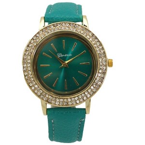 OLIVIA PRATT RHINESTONES DETAIL LEATHER STRAP WATCH - 1 of 4