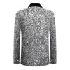 Cloudstyle Men's One Button Slim Fit Velvet Sequin Blazer Party Prom Dinner Jacket - 2 of 4