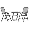 vidaXL 3 Piece Patio Dining Set Expanded Metal Mesh Anthracite - 3 of 4