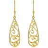 18K Gold over Sterling Silver Teardrop Earrings | Lightweight Filigree Dangle for Women - 4 of 4