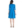 Womens Scoop Neck Three Quarter Sleeve Fit N Flare Knee Length Dress - 24seven Comfort Apparel™ - 3 of 4
