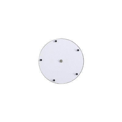 Gold and Gray Metal Round Accent Table with Ridged Base