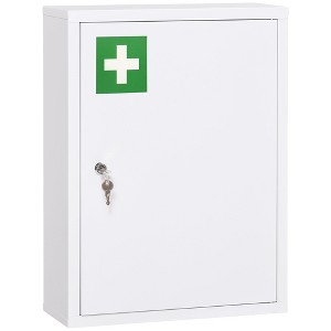 Aghana Digitals Lockable 3-Tier Steel Medicine Cabinet, Wall-Mounted Bathroom Storage with 2 Keys, - 1 of 4
