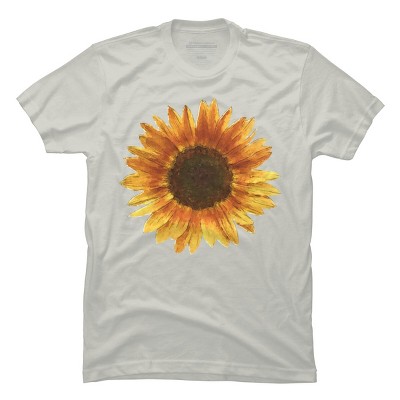 Men's Design By Humans Sunflower By Maryedenoa T-shirt - Silver - X ...