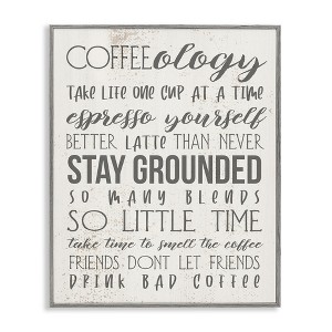Stupell Industries Coffee-Ology Motivational Puns Kitchen Humor Framed Giclee Art - 1 of 4