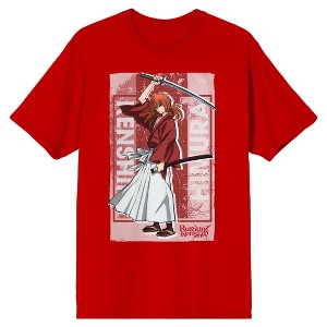 Rurouni Kenshin Himura Crew Neck Short Sleeve Red Men's T-shirt - 1 of 3