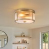 LLHZSY 2-Lights 13 2/5" Flush Mount Drum Glass Ceiling Light Fixture-Gold - 2 of 4