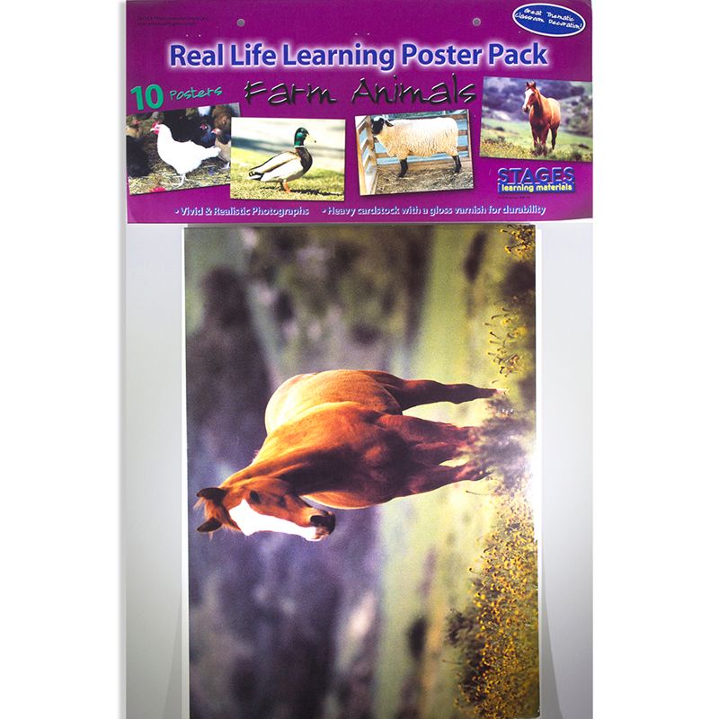 Stages Learning Materials Farm Animal Real Life Learning Poster Set, Set of 10, 2 of 4
