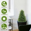 COWLOWN 30 Inch Artificial Topiary Tower Tree, Set of 2 - 2.5FT Faux Boxwood, UV Resistant Evergreen Shrubs for Outdoor Planters - 3 of 4