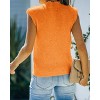 Womens Cap Sleeve Pullover Sweater Knit Tank Tops Crew Neck Sweater - 2 of 4