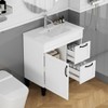 Gulches 31 in 1 Sink All-in-One Vanity White Bath Vanity with White Ceramic Top Soft Close Hinge Black Handle Feet - 4 of 4