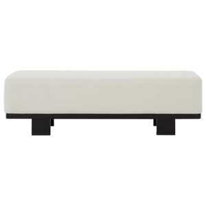 Abrianna Wood Base Bench - SFV5115 - Ivory/Black - Safavieh Couture - 1 of 4