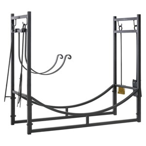 Syemin Firewood Racks and Carriers Indoor Outdoor Firewood Holde Firewood Rack Outdoor Wood Racks Outdoor for Firewood, Black, 33"*13"*30" - 1 of 4