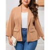 MISSKY Women's Plus Size Casual Open Front Work Office Jackets Blazer Blazers with Pockets - 4 of 4