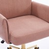 Sapphtopaz Modern Office Chair with Wheels Upholstered Adjustable Height Ergonomic Chair with Mid-Backrest & Armrest Desk Chair for Home Office - 3 of 4