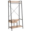 Metal Clothes Rack Open Wardrobe Free Standing with One Drawer Hanging Clothes Rod ¨C Light Brown - 4 of 4