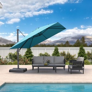 PURPLE LEAF Cantilever Telescopic Umbrella for Swimming Pool, Patio, Porch, Garden - 1 of 4