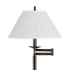 Regency Hill Gabrielle Modern 60 1/2" Tall Standing Floor Lamp Skinny Adjustable Swing Arm Brown Metal Bronze Finish Living Room Pleated White Shade - 2 of 4