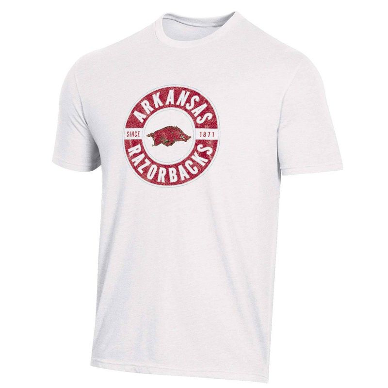 NCAA Arkansas Razorbacks Men&#39;s White Biblend T-Shirt, 1 of 4