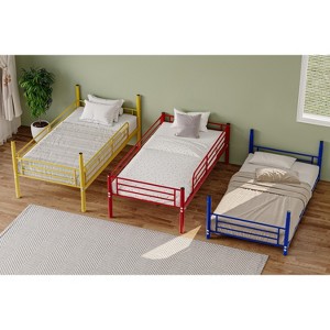 SeaCamel Twin Bunk Bed with Trundle Metal Bunkbeds with Ladder and Full-Length Guardrail, Noise Free, No Box Spring Needed, Black - 1 of 4