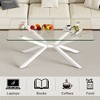 39"W Coffee Table Cocktail Table Center Table with Tempered Glass Tabletop, Metal Legs and Adjustable Feet-ModernLuxe - 3 of 4