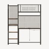 Okak Metal Twin Sized Loft Bed with Build-In Desk, Twin Bed with Security Guardrail and Storage Shelves, Bunk Bed for Kids and Adults - 4 of 4