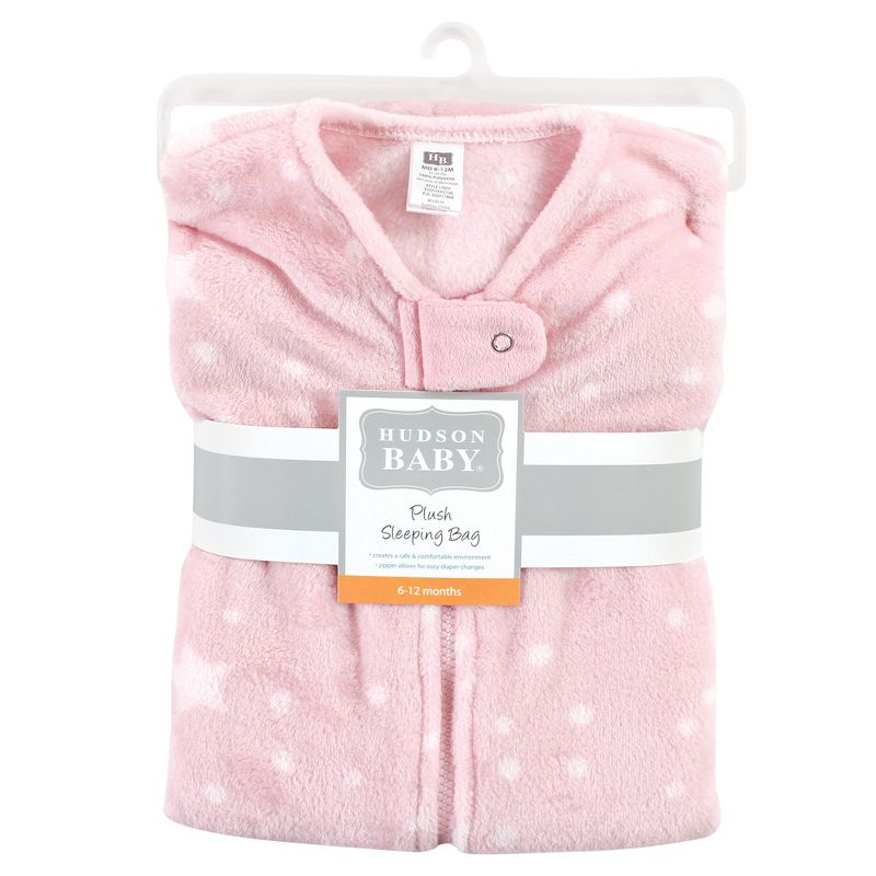 Hudson Baby Infant Girl Plush Sleeping Bag, Sack, Blanket, Sleeveless Night Sky, 2 of 3