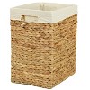 Vintiquewise Handmade Rectangular Water Hyacinth Wicker Laundry Hamper with Lid Natural - image 3 of 4