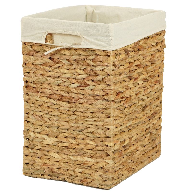 Vintiquewise Handmade Rectangular Water Hyacinth Wicker Laundry Hamper with Lid Natural, 3 of 8
