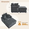 Hyleory Corduroy Chaise Lounge Chair Single Seater Recliner with Ottoman Modern Accent Chair for Living Room or Bedroom - 4 of 4