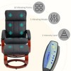 Aghana Digitals Black PU Leather Swivel Recliner with Ottoman, 10-Point Vibration Massage, Remote - 4 of 4