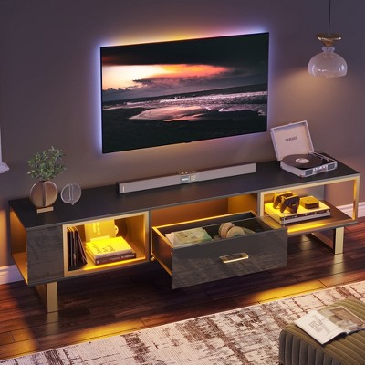 Bestier 70 inch High Gloss TV Media Console for Living Room
